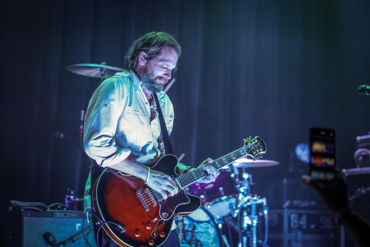 Brian Aubert performs with Silversun Pickups at Slowdown in Omaha, Neb., on Nov. 20, 2021.