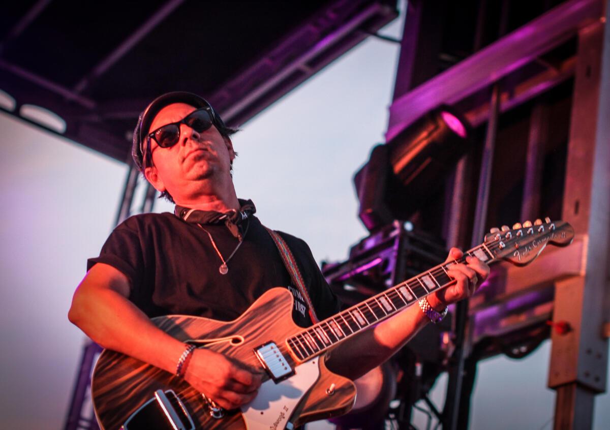 Adrian Quesada performs with Black Pumas at Waiting Room Outdoors in Omaha. 