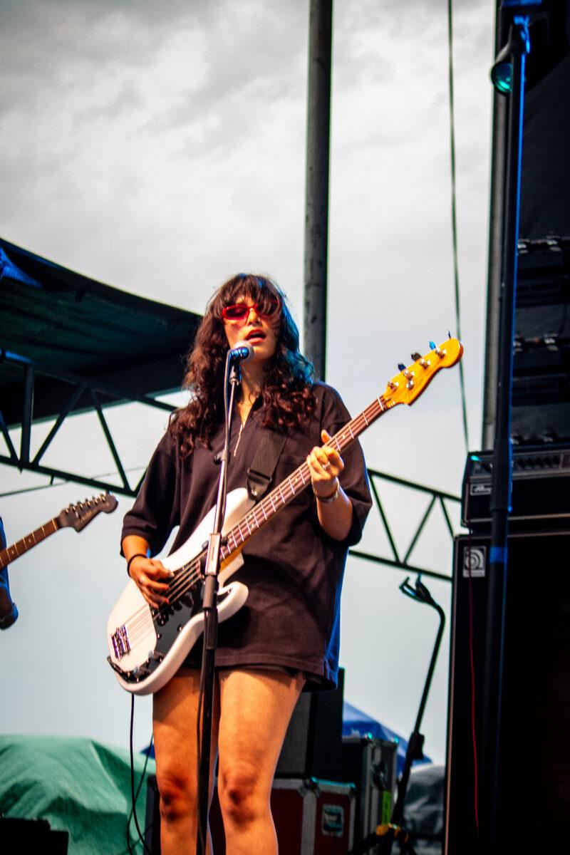 Bassist Maia Nelson performs with Blondshell at Maha Festival 2026 in Omaha.
