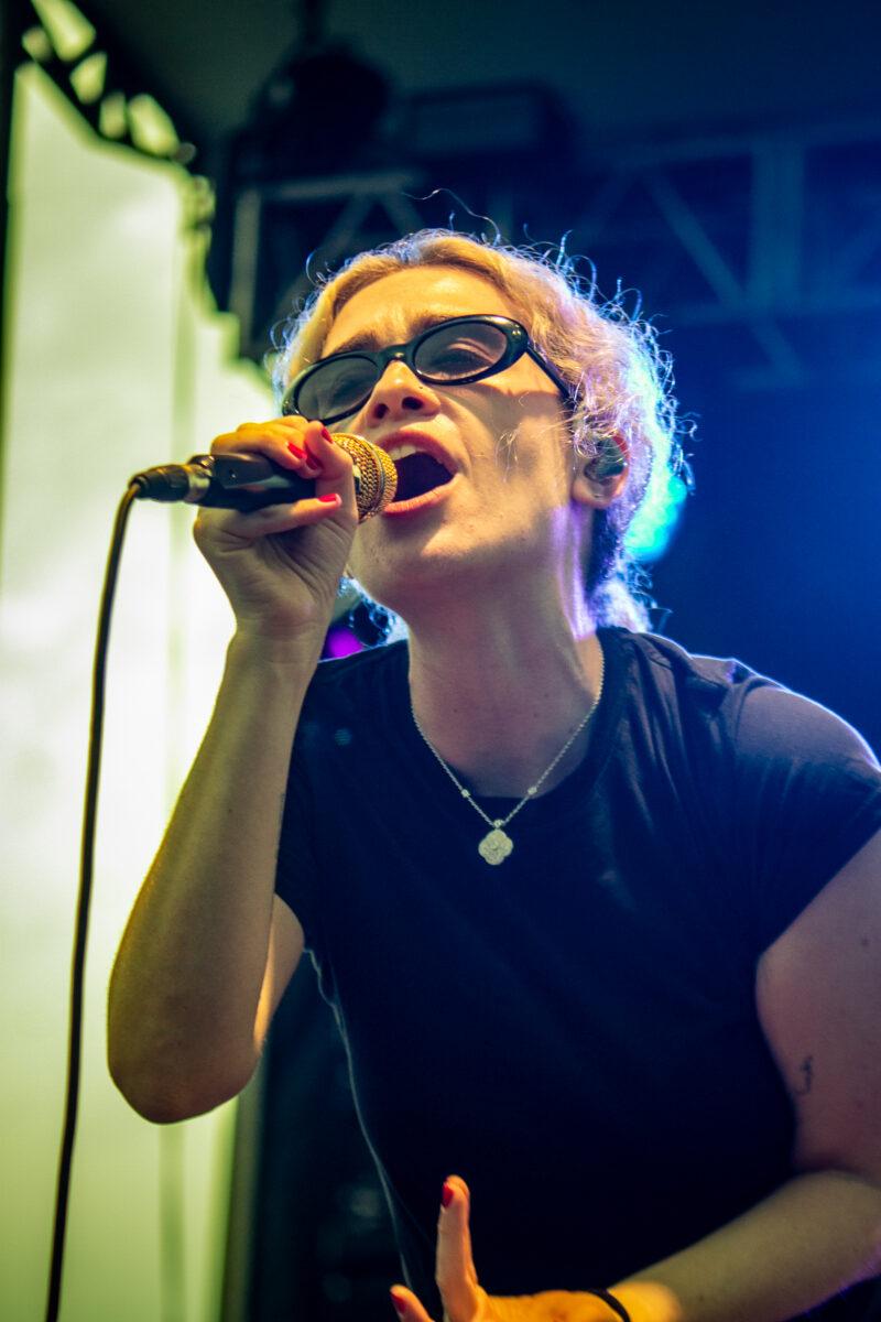 Singer-songwriter Blondshell performs at Maha Festival 2026 in Omaha.