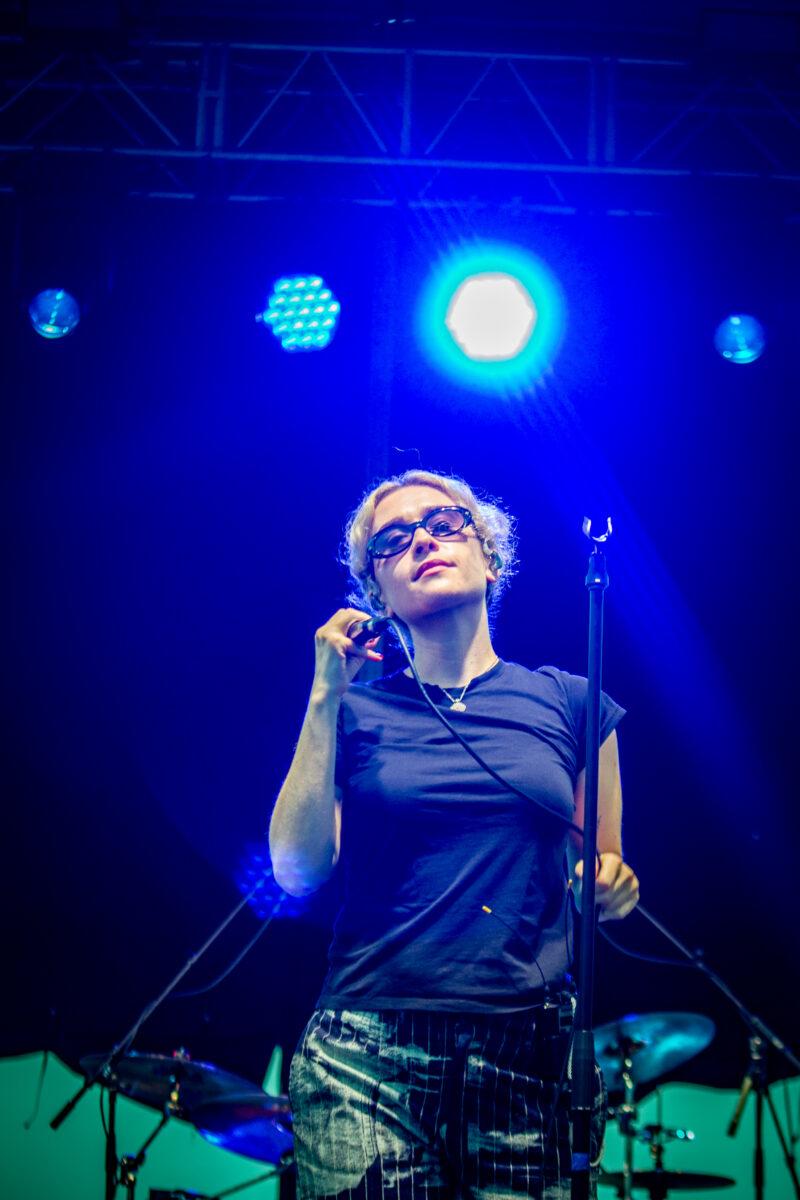 Singer-songwriter Blondshell performs at Maha Festival 2026 in Omaha.