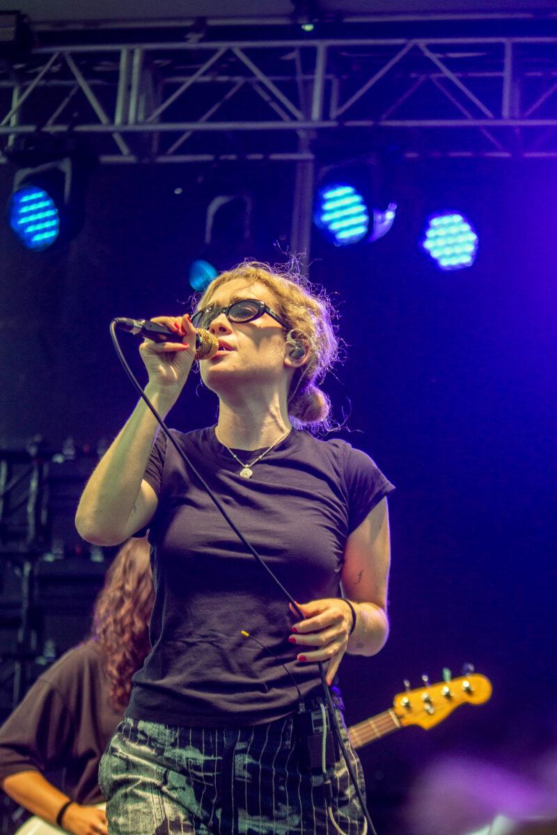 Singer-songwriter Blondshell performs at Maha Festival 2026 in Omaha.