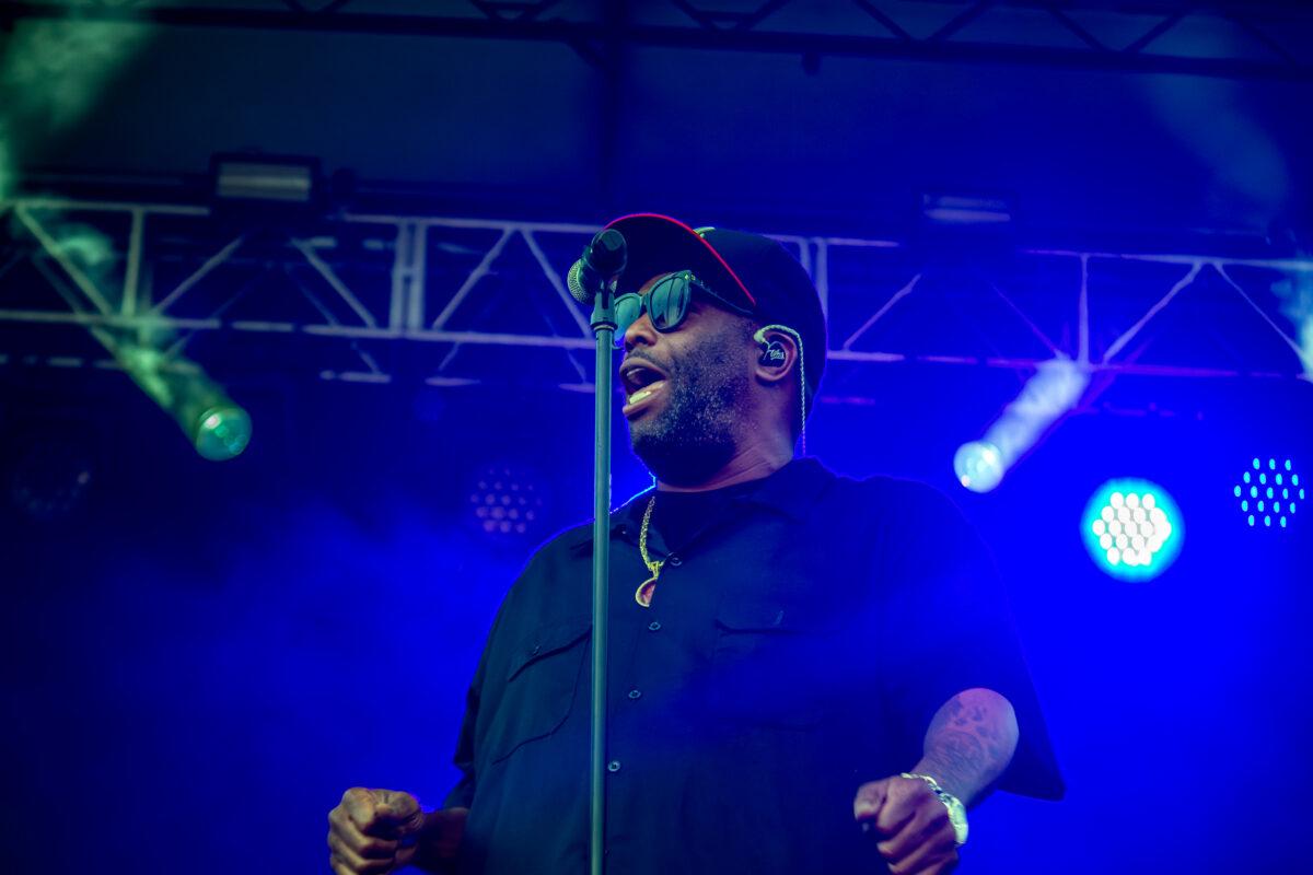 Rapper Killer Mike performs at Maha Festival 2026 in Omaha.