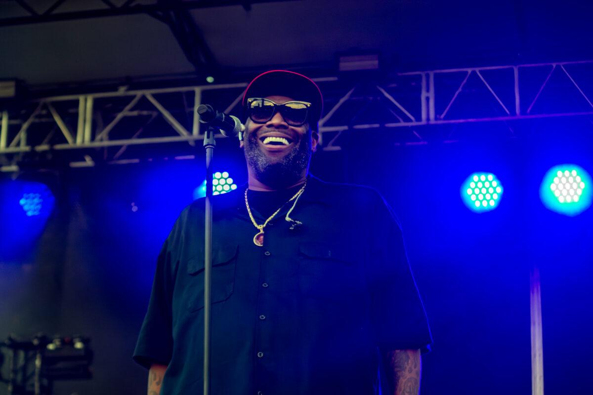 Rapper Killer Mike performs at Maha Festival 2026 in Omaha.