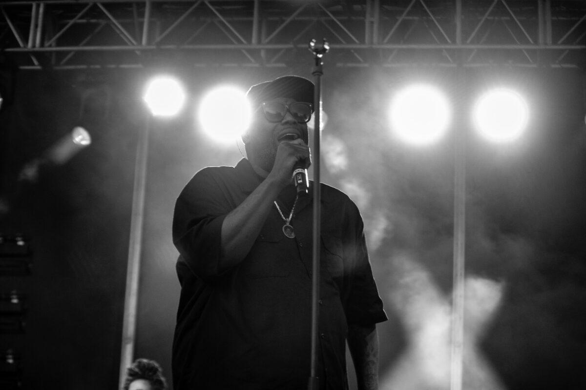 Rapper Killer Mike performs at Maha Festival 2026 in Omaha.