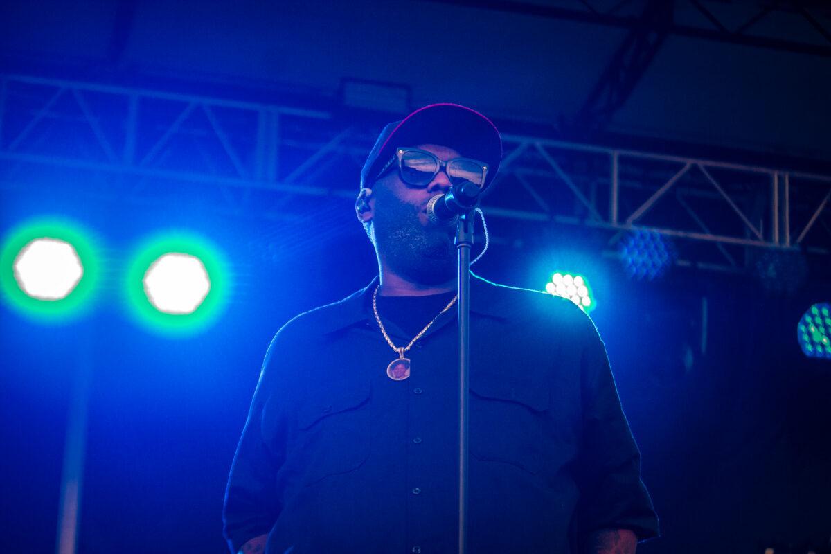 Rapper Killer Mike performs at Maha Festival 2026 in Omaha.