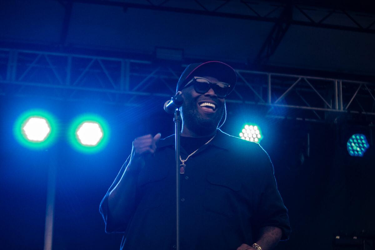 Rapper Killer Mike performs at Maha Festival 2026 in Omaha.