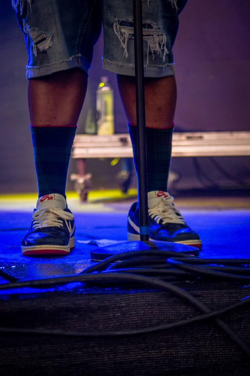 Rapper Killer Mike's kicks at Maha Festival 2026 in Omaha.