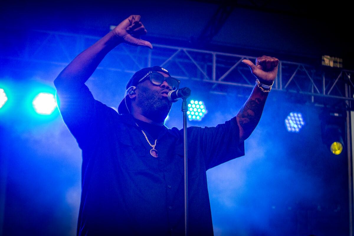 Rapper Killer Mike performs at Maha Festival 2026 in Omaha.
