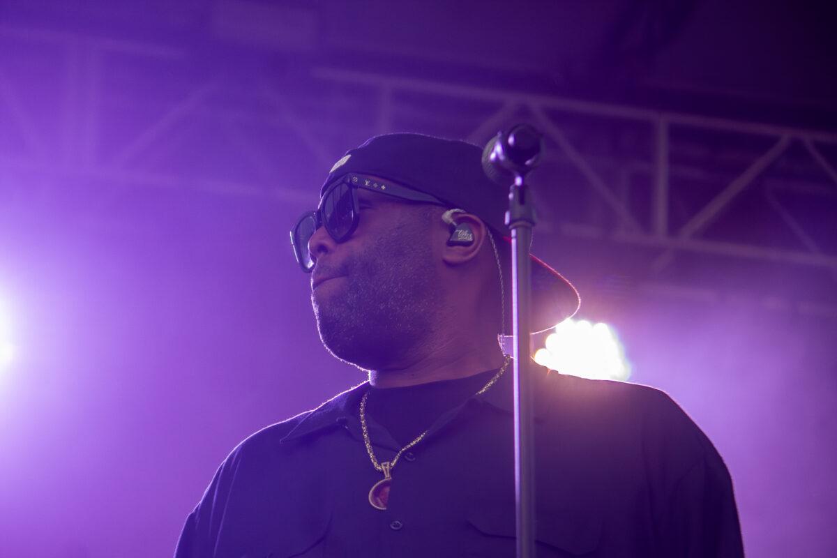 Rapper Killer Mike performs at Maha Festival 2026 in Omaha.