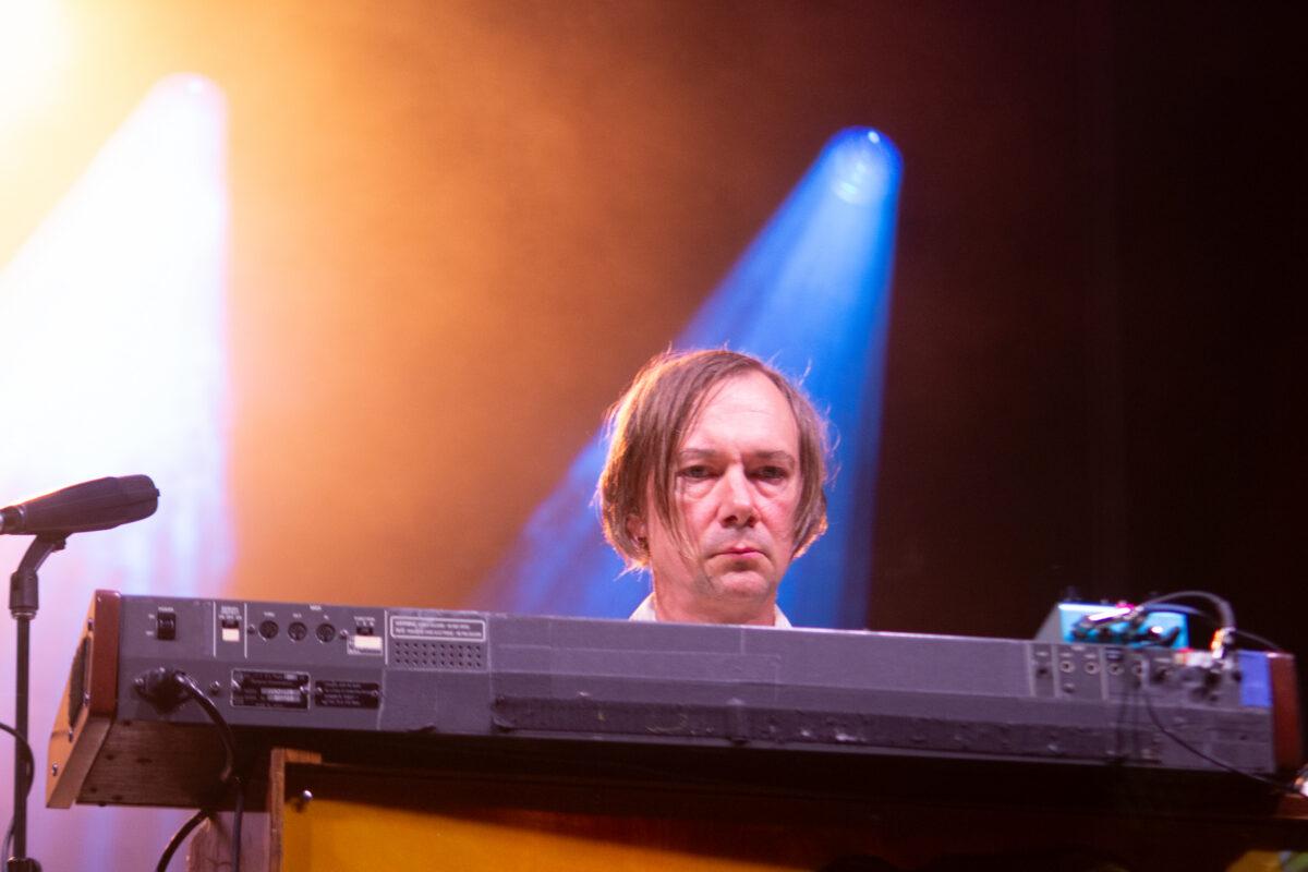 Bright Eyes' Nate Walcott performs with the Omaha indie rock band at Maha Festival 2026 in Omaha.