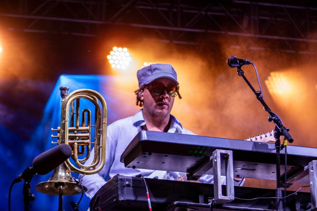 Bright Eyes' Miwi La Lupa performs with the Omaha indie rock band at Maha Festival 2026 in Omaha.