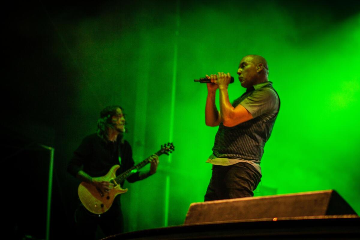 Tim Mahoney and SA Martinez of 311 perform a hometown show in Omaha at the Shadow Ridge Music Festival.