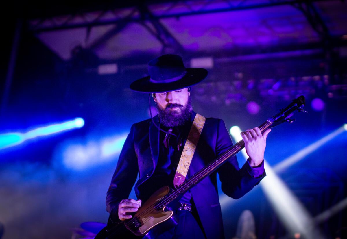 Miguel Briseno of Lord Huron performs at Outlandia Festival on Aug. 11, 2023. 