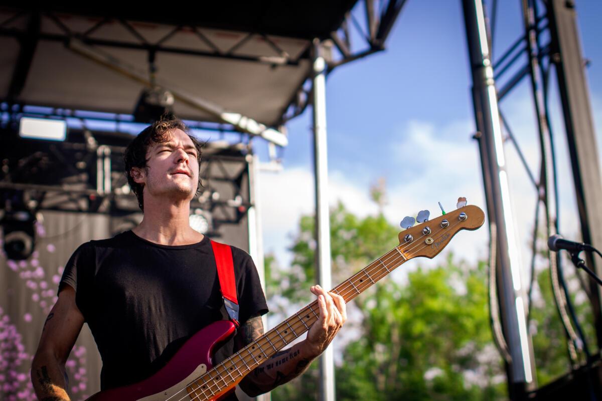 Andy Prince performs with Jimmy Eat World at Outlandia Festival on Aug. 12, 2023. 