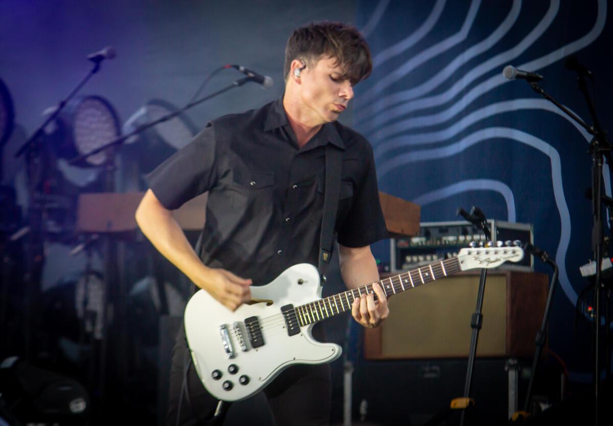 Jim Adkins performs with Jimmy Eat World at Outlandia Festival on Aug. 12, 2023. 