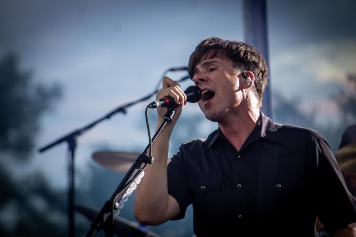 Jim Adkins performs with Jimmy Eat World at Outlandia Festival on Aug. 12, 2023. 